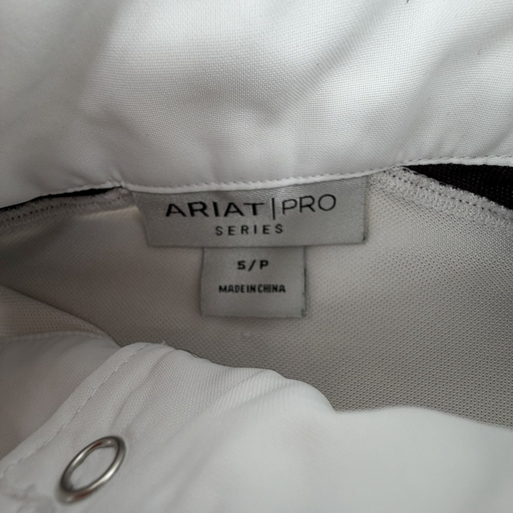 Ariat Pro Series Shirt Womens Small White Purple Equestrian Show Top Stretch - Picture 3 of 6